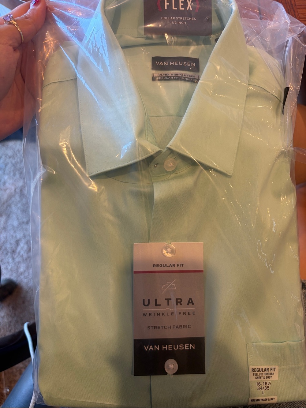 Mint Men Dress Shirt by Van Heusen- Mint